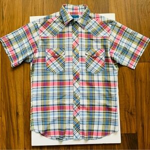 Wrangler Western Pearl Snap Striped Men’s Shirt Size Medium